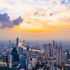 Bangkok city center aerial view