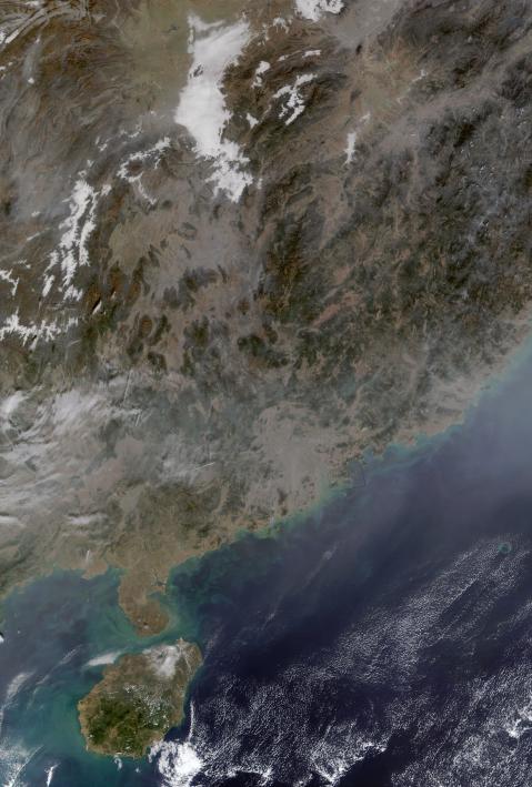 Fires and pollution in Southern China and Vietnam