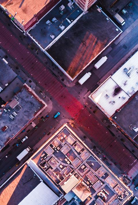 aerial view of buildings in Montreal