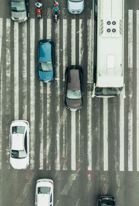 Aerial View of a Crossing in Mexico City