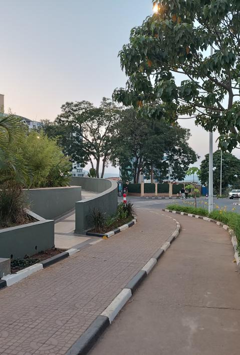 urban green space and cycle lane in Kigali, Rwanda