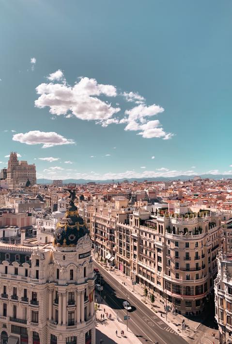 Panoramablick auf die Stadt Madrid in Spanien