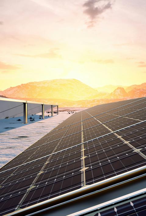 Solar panels in winter