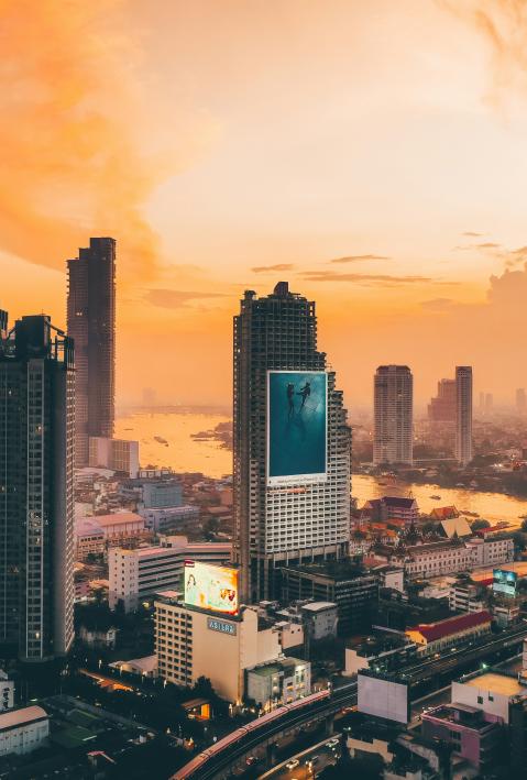 Skyline of Bangkok at Twilight