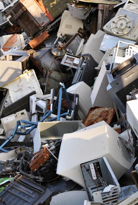 electronic waste on a landfill