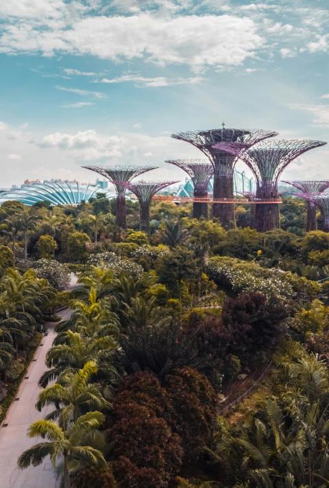 Marina Bay with nice garden in Singapore, Singapore