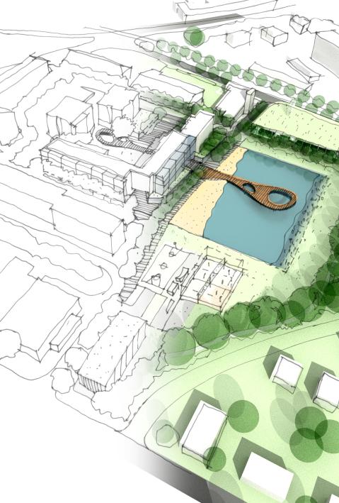 Illustration/Idee/Entwurf st&auml;dtisches Design Gr&uuml;nfl&auml;che future city