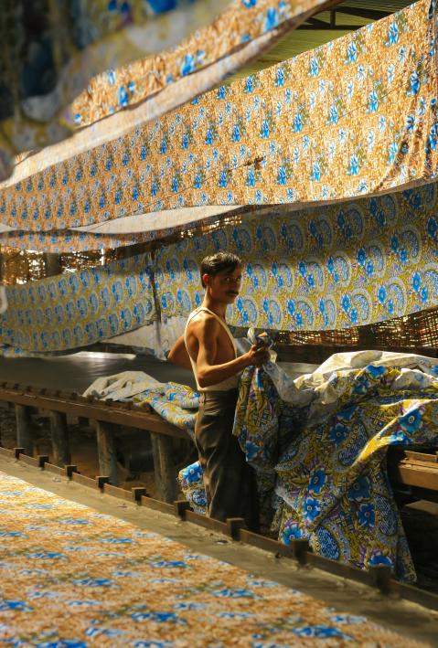 Bhairavgarh Ujjain, Madhya Pradesh, India - October 20, 2008 : Bhairavgarh Print, Printing for Textile in Ujjain