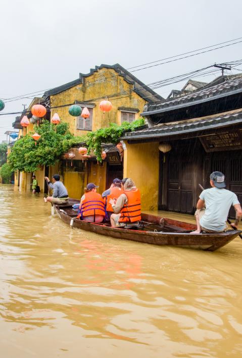 Flooding In Hoi An, The World Heritage Site Of Vietnam. Photo taken at. Hoi An acientown, Quang Nam Province, Vietnam. Date: 06/ 11/ 2017.