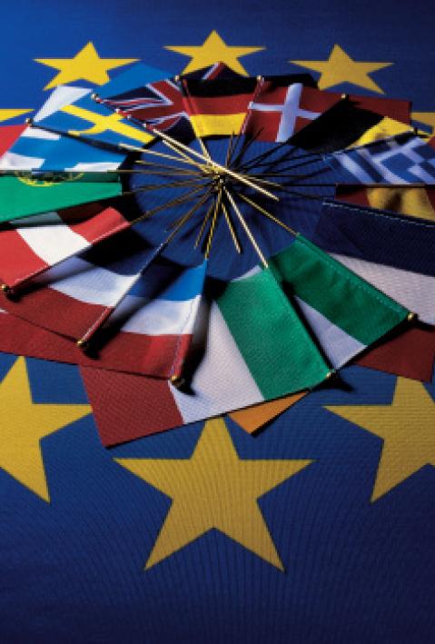 Flags of countries belonging to the European union
