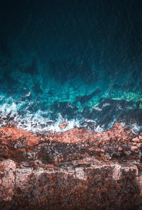 aerial view of coastline