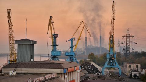 Heavy industrial plant in Kamianske Ukraine