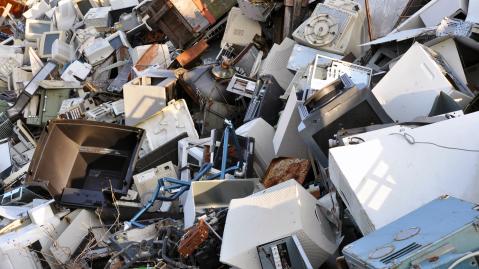 electronic waste on a landfill