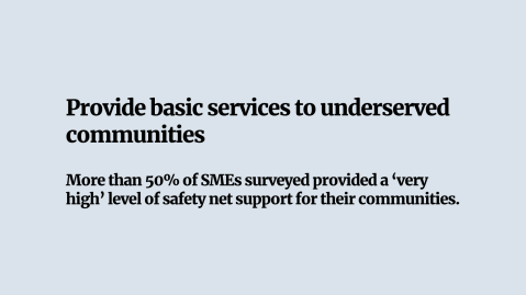 Provide basic services to underserved communities. 