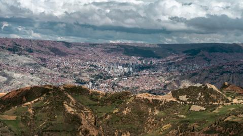 elevated panoramic view of la paz Bolivia