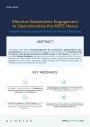 Cover of Publication Effective Stakeholder Engagement to Operationalise the WEFE Nexus: Insights from European and African  Nexus Dialogues. Policy Brief, GoNEXUS.