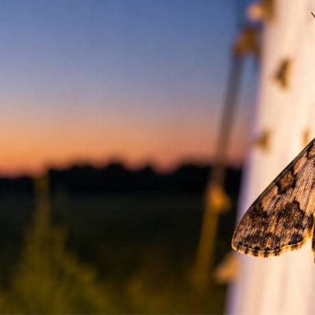 Moth outdoors at sunset