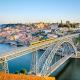 view of the iconic bridge in the city of Porto in Portugal