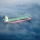 Tanker on a cloudy sea